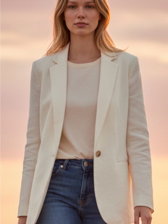 Ann Taylor Jackets & Blazers - NWT Ann Taylor White Linen Blend Blazer | Quiet Luxury Classic Style